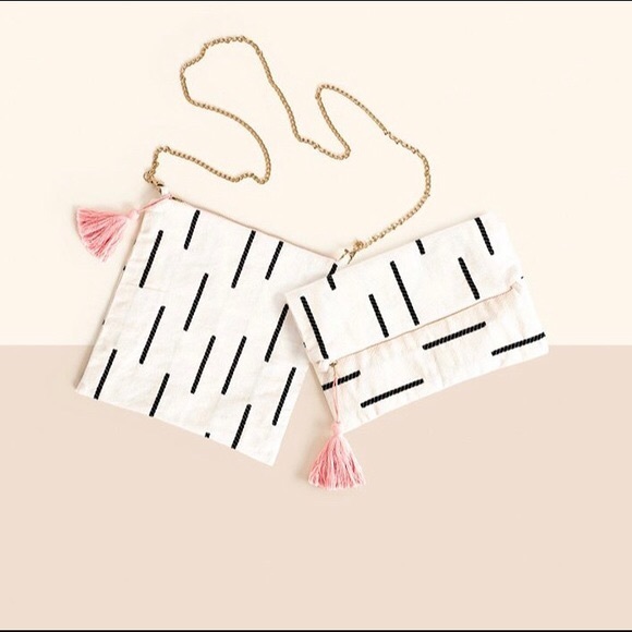 Tribe Alive Handbags - Tribe Alive fold over crossbody clutch sand